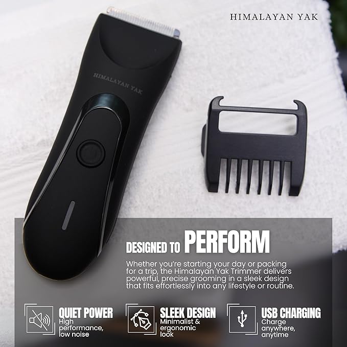 Dual-Head Electric Body Hair Trimmer for Men & Women, Waterproof Groin & Bikini Shaver, Wet/Dry Groomer with Replaceable Ceramic Blades,USB Recharge Dock, Hygiene Razor for Full-Body Use