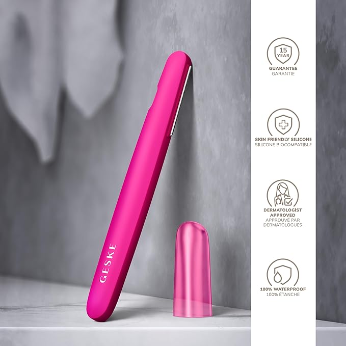GESKE Precision Trimmer | 4 in 1 | Painless, Hygienic Hair Remover | Precise Hair Trimmer Tool | Face & Body | Men & Women | Grooming Device | Hypoallergenic, Easy-to-exchange Blades | All Skin Types