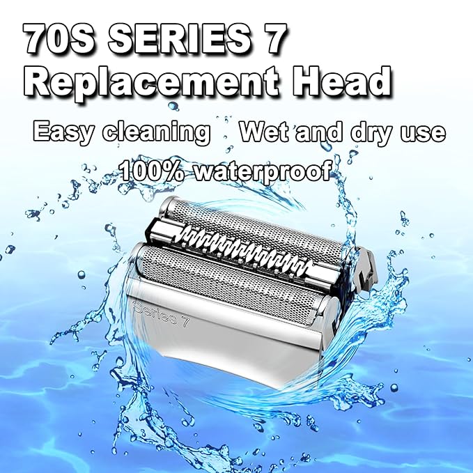 70S Series 7 Electric Shaver Replacement Head Compatible with Braun Series 7: 720cc, 730cc, 735s, 750cc, 760cc, 790cc, and 795 so on