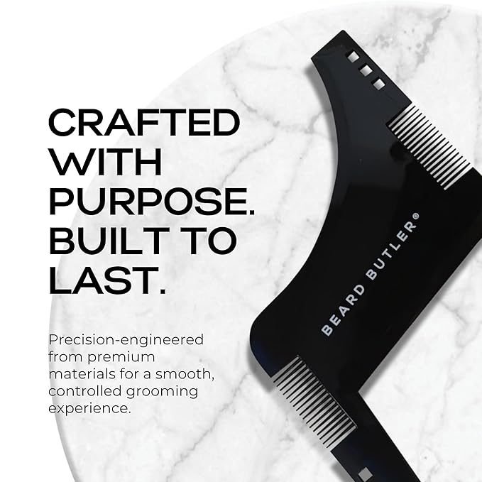Beard Butler® ‘The Original’ Beard Shape Up Tool for Men – Precision Beard Template & Lineup Tool – Achieve Sharp Edges, Clean Lines & Perfect Symmetry – Shaping Guide for Jawline & Neckline