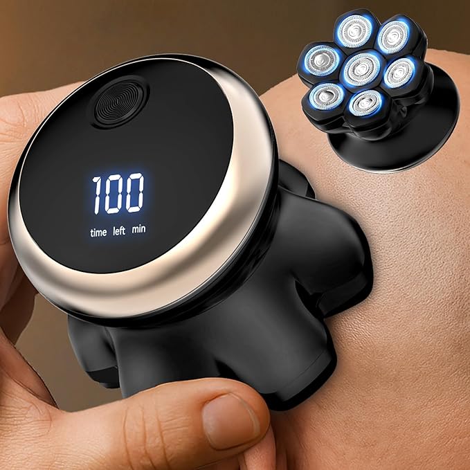 Head Shavers for Bald Men - Yinicare 7D Mens Razors for Shaving Electric Led Display Wet & Dry Bald Head Shaver Ipx6 Waterproof Shaver Type-C Charging