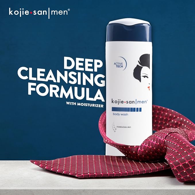 Kojie San Men Body Wash with Advance Active Technology, 300ml – Moisturizing Shower Gel for Men's Skin, Deep Cleansing Formula, Paraben-Free