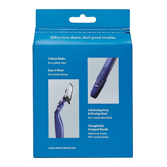 Harry's Disposable Razors for Men - 12 Count - 3-Blade Men's Razors for Travel and On-the-Go Convenience