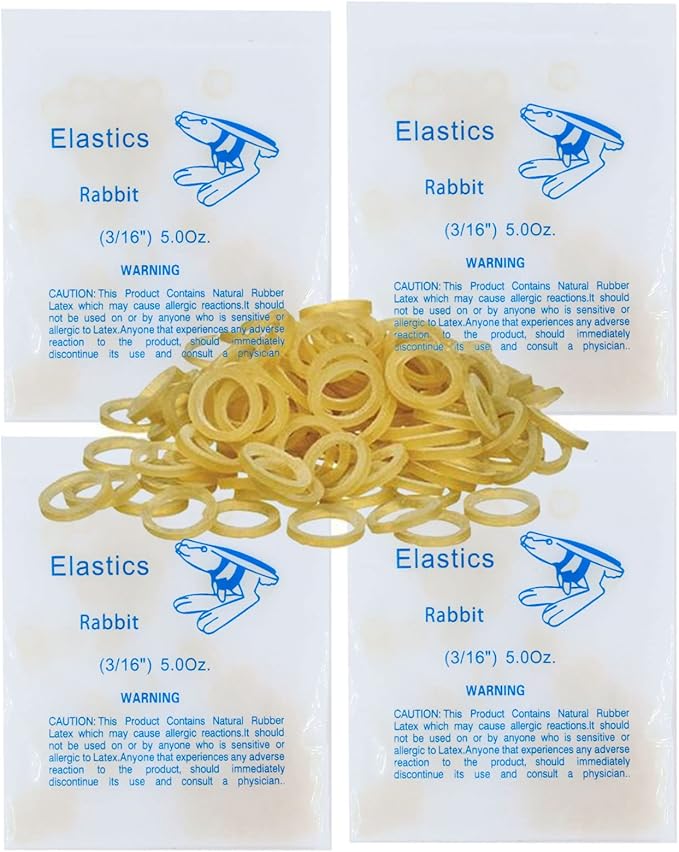 LA MIERE 400 pack Orthodontic Elastics Dental Rubber Bands Intraoral Elastic Bands (Medium, 5 Oz, 3/16'' (4.8mm))