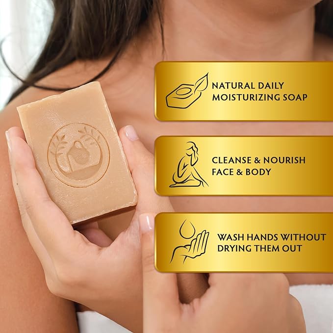 Ancient Greek Remedy Organic Face and Body Soap Bar for Dry, Normal and Sensitive Skin. Gentle Wash Treatment for Women, Men, pack of 1