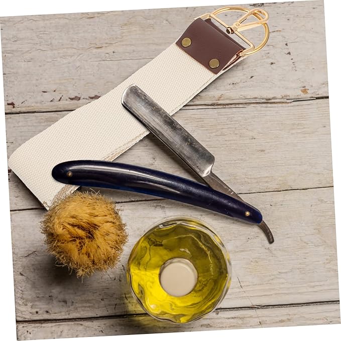 Professional Barber Razor Strop Double Layer Canvas Sharpening Strap for Straight Razors Scissor Blades and Fine Edges and Practical Polishing Tool for Daily Use