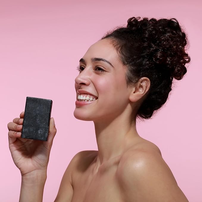 Dr. Natural Castile and Black Bar Soap Set - Multipurpose Soap Bar with Anti-Acne Properties - Lavender, Peppermint, Black Soap - 3 pc