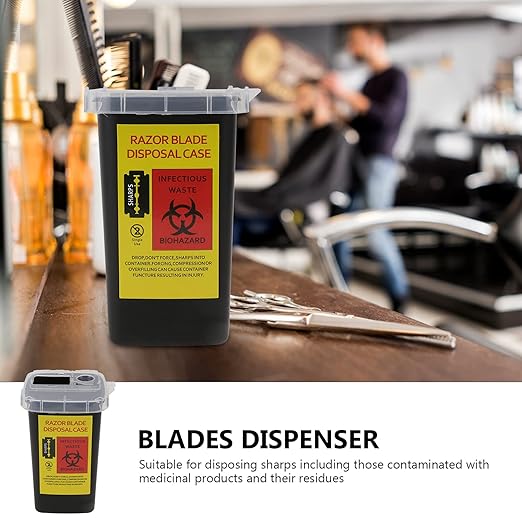 Uonlytech Blade Disposal Case, Razor Blade Bank Blade Disposal Container Safety Disposal Storage Case for Salon Men Shaver Travel