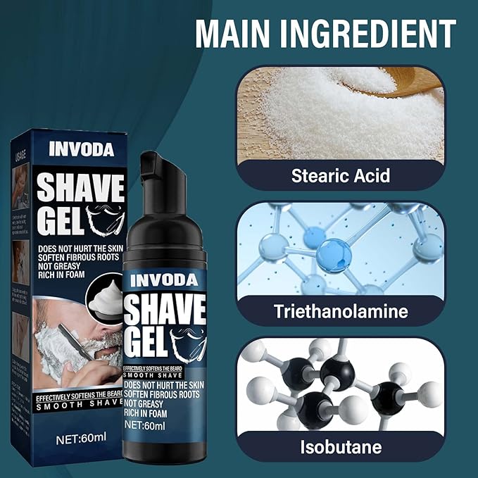 Shaving Gel For Men Travel Shaving Foam Sensitive Skin Shaving Cream Protects and Soothes To Help Reduce Skin Irritation 3.13 Oz