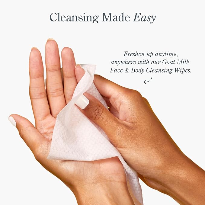 Beekman 1802 Glacial Mint & Eucalyptus Face Wipes - 100-Count - Scented - Cleanses, Nourishes & Hydrates - With Goat Milk, Aloe Vera - Good for Sensitive Skin - Cruelty Free