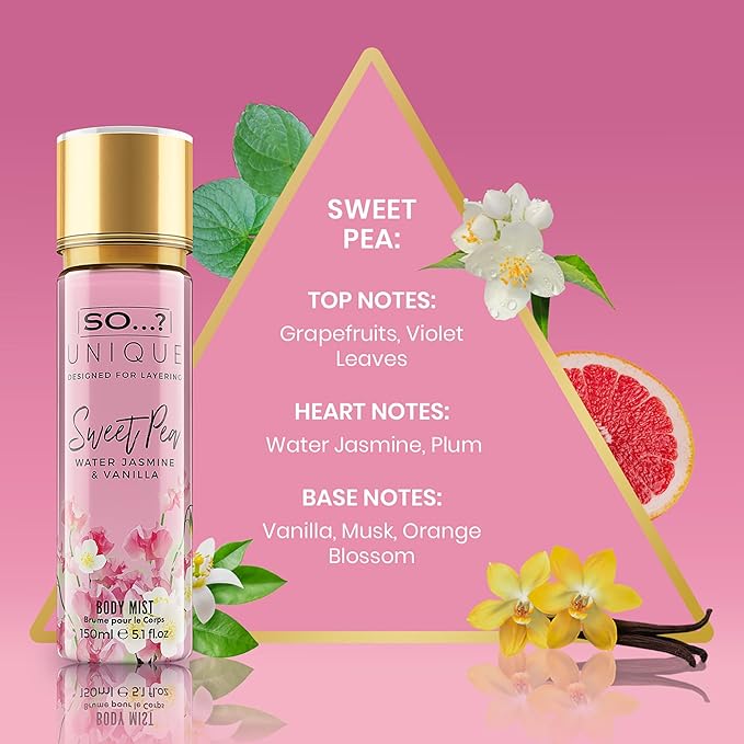 Unique Body Mist - Sweet Pea by So…? for Women - 5.1 oz Body Mist - Pack of 3