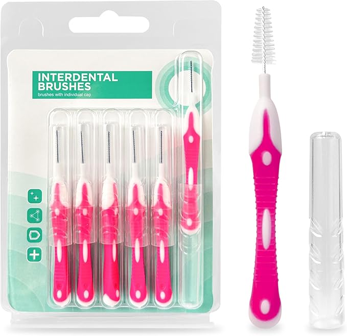 interdental brushes, Soft Dental Brush for Teeth Cleaning dental floss picks|teeth cleaning tools| interdental brushes between teeth soft bristle toothpicks for removing dental plaque (6PCS, Red)
