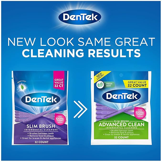 Dentek Dentek Slim Brush Cleaners, 32 Each (Pack of 4)