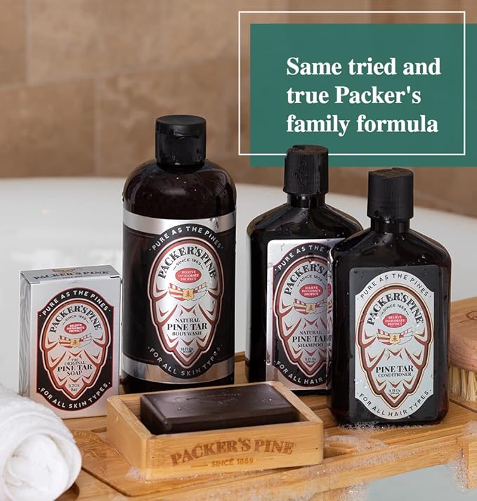 Packer's Pine Tar Conditioner - Natural Men's Psoriasis Aid with Pine Oils, Perfect Companion for Pine Tar Shampoo, 8 fl oz