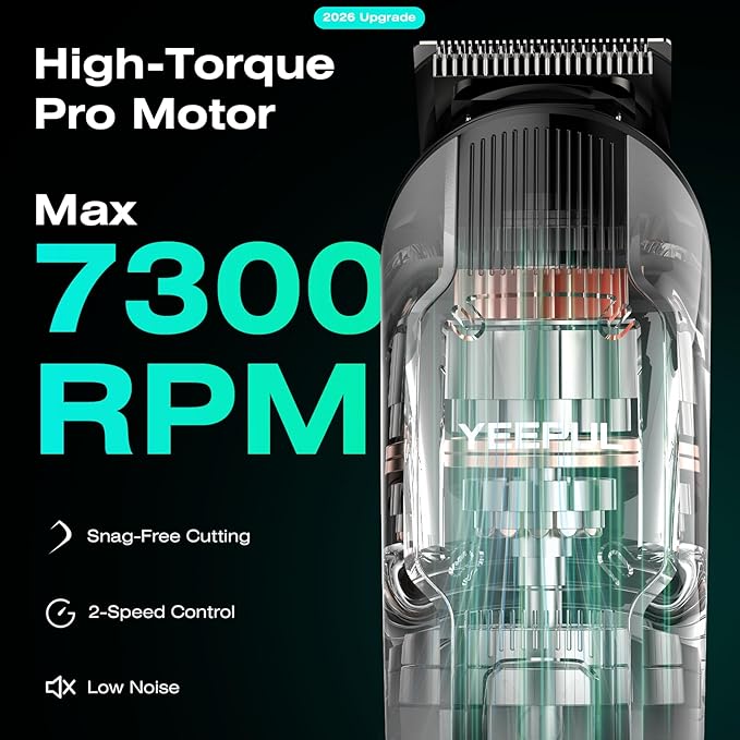 [2026 Upgrade] Beard Trimmer for Men, 12-in-1 Cordless Grooming Kit with Charging Dock, Professional Barber Hair Clippers, IPX7 Waterproof Body Groomer, Electric Razor for Nose/Ear/Mustache/Facial