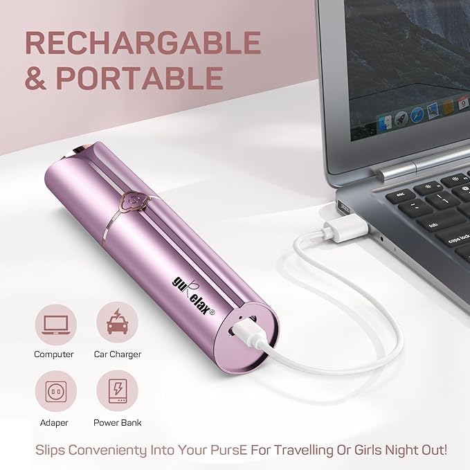 Facial Hair Removal for Women, Ladies Face Shaver(USB Rechargeable) for Chin Lip Neck Armpits and Peach Fuzz, Included 2 pc Replacement Heads