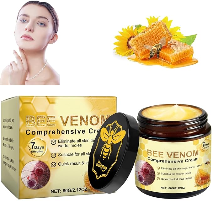 Bee Venom Comprehensive Cream, 2025 New Skincare Treatment Bee Venom Skin Cream, Visibly reduces skin blemishes, Natural Skin Moisturizer for Face and Body