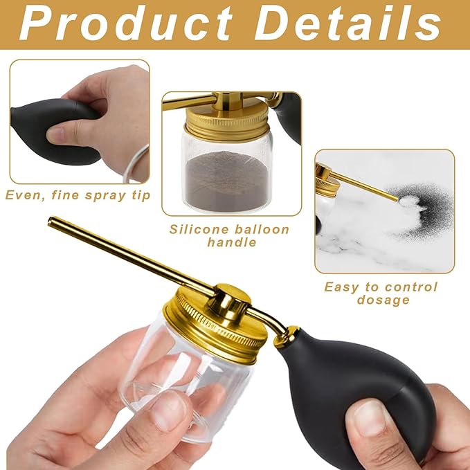 Hair Building Fiber Spray With Hairline Optimizer,Hair Building Fibers,Hair Fiber Spray,Powder Sprayer For Hair-Building, Portable Fiber Powder With Nozzle, Hairline Building Powder Accessory(Gold)