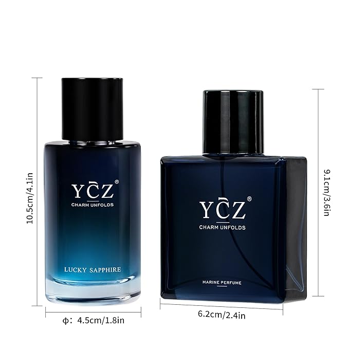 Ycz Eau de Parfum Ocean Savage Perfume Set, 1.7oz(50ml) Woody Citrus Scent and Sweet Flower Fruit Men Perfume, Highquality Long Lasting, Sleek Bottle Design, Christmas Gifts Ideal