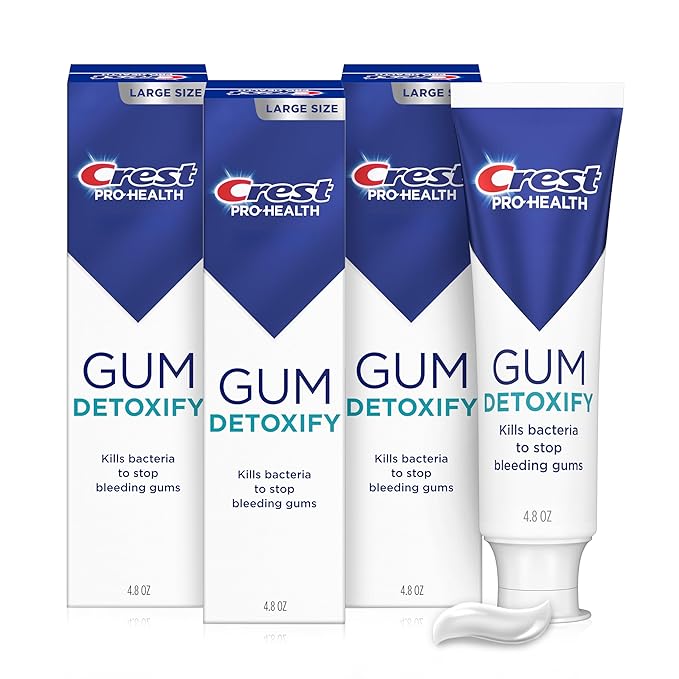 Crest Pro-Health Gum Detoxify Deep Clean Toothpaste, 4.8 oz Pack of 3 - Anticavity, Antibacterial Flouride Toothpaste, Clinically Proven, Gum and Enamel Protection, Plaque Control