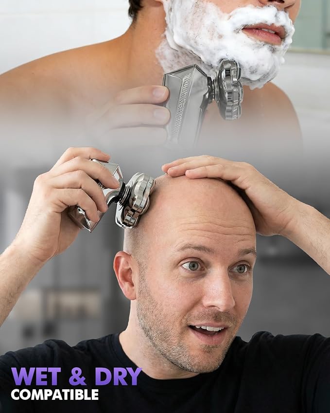 Head Shavers for Blad Men, 7D Floating Blades Electric Head Shaver, IPX7 Waterproof Wet Dry Bald Head Shaver, Magnetic Detachable Rechargable Head Shavers, Gifts for Man Male Father Husband