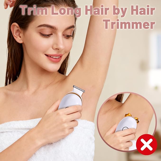 5-in-1 Electric Razors for Women, Facial Hair Remover & Women’s Shaver for Legs with 5D Floating Head, Waterproof Rechargeable Body Shaver Lady Trimmer, Travel Razor Kit for Sensitive Skin/Bikini Line