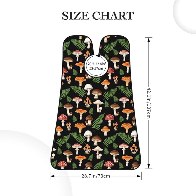 Beard Hair Catcher Bib, Waterproof Non-Stick Grooming Apron for Shaving Trimming, Perfect for Men Dad, Autumn Fall Leaf Mushroom Shave Bib