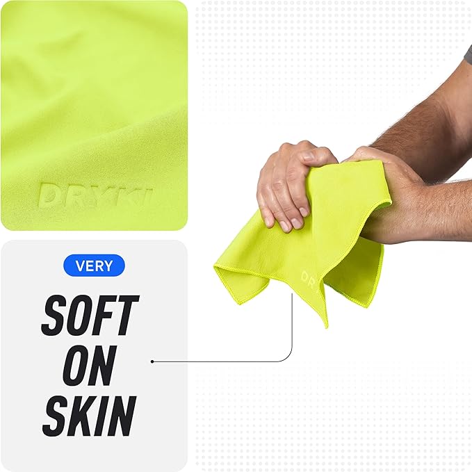 Sweat Absorbing Handkerchiefs - The Original Pocket-Sized Sweat Towels - Quick-Dry Microfiber Sweat Rags for Face, Hands, & Body - Men & Women - Gym, Sports, and Work (High-Vis Yellow: 5 Pack)