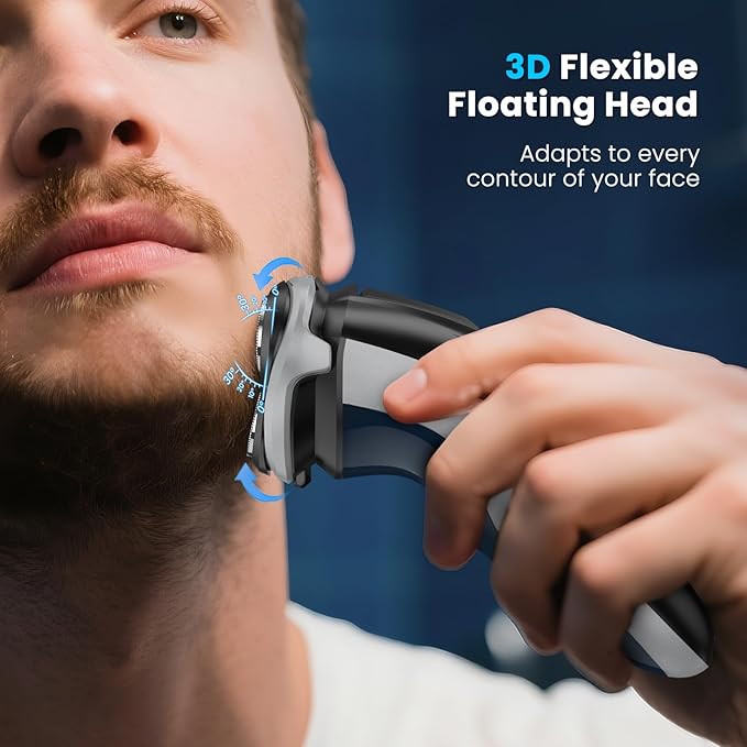 SweetLF Electric Razor for Men with Pop-Up Trimmer, IPX7 Waterproof Electric Shaver, Rechargeable Shavers for Men, Type-C, 120Mins Runtime, Plug & Play, Ideal for Christmas Presents