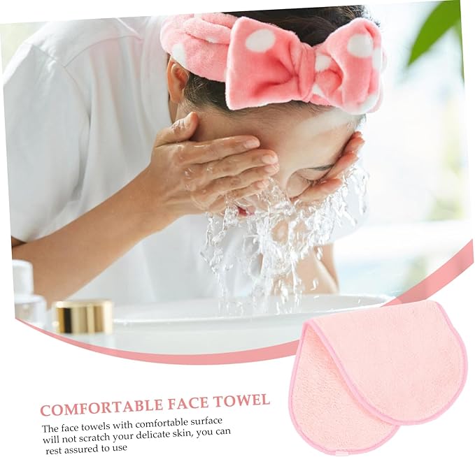 GALPADA 25pcs Portable Face Towels Soft Makeup Remover Cloths for Camping and Travel Highly Absorbent Coral Fleece Facial Washcloths for Lightweight