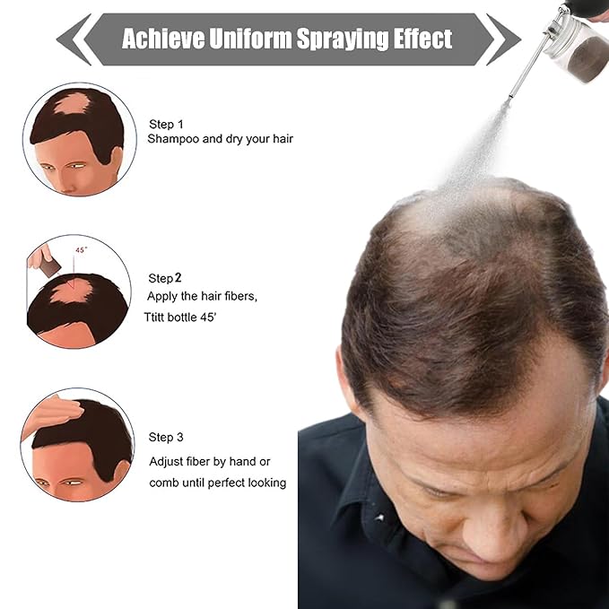 Hair Building Fibers Spray Pump Applicator for Hair Loss and Thinning Hair, Portable Hairdressing Tools, Hairdressing Tools Styling Supplies for Women Men (Black)