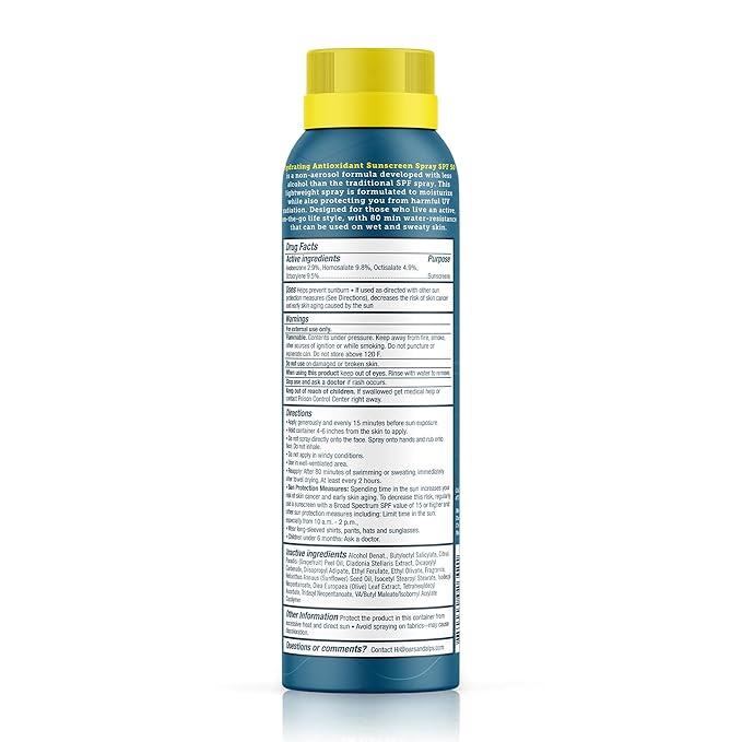 Oars + Alps Sunscreen Spray for Face & Body Spray Sunscreen Infused with Vitamin C & Antioxidants, No White Residue, Water & Sweat Resistant, All Skin Types, Lightweight, Hydrating, SPF 50, 6 Oz, 2pk