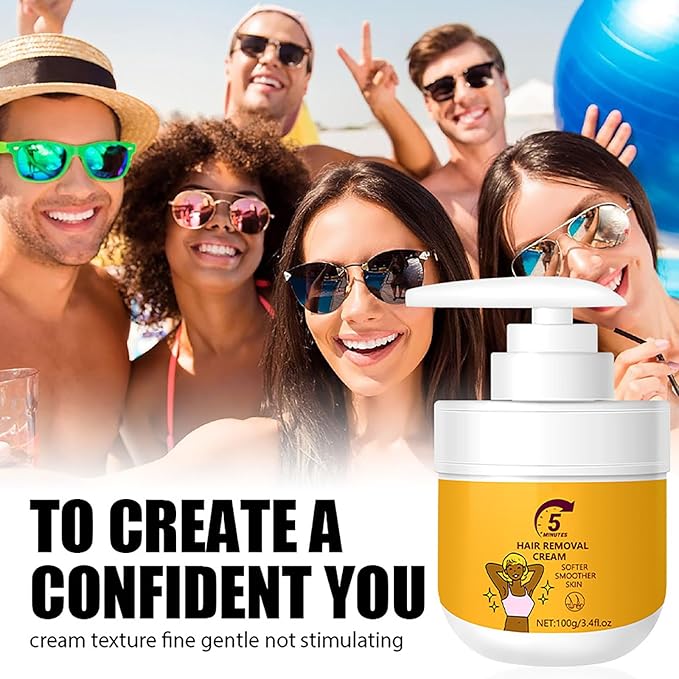 Hair Removal Cream for Men & Women, Depilatory Cream for Sensitive Skin & Intimate Areas with Vitamin E, Hair Removal for Body Legs Arms Underarms Bikini Fast Gentle and Soothing 3.4 FL.OZ