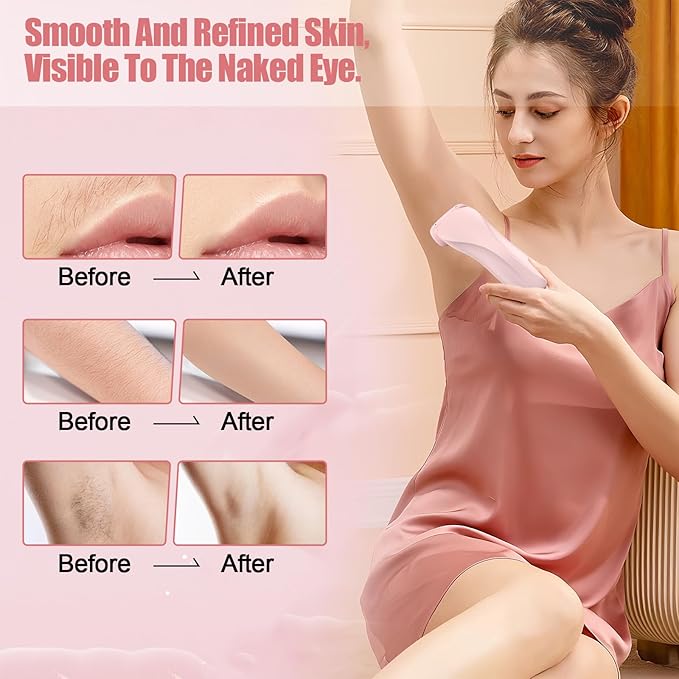 Electric Shaver for Women, 2 in 1 Wet & Dry Silk Glide Pro Shaver with 2 Removable Heads, Rechargeable Electric Trimmer for Bikini, Pubic Hair, Legs, Body, IPX7 Waterproof