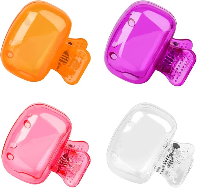 Hxezoc 4 Pack Travel Toothbrush Head Covers Toothbrush Protector Cap Brush Pod Case Protective Portable Plastic Clip for Household Travel, School, Camping, Bathroom, Business