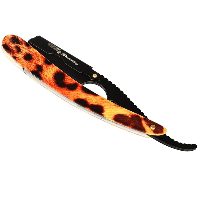 G4 Stainless Steel Straight Edge Barber Shaving Razor Blade for Close Shaving Men Replaceable Blades (Tiger)