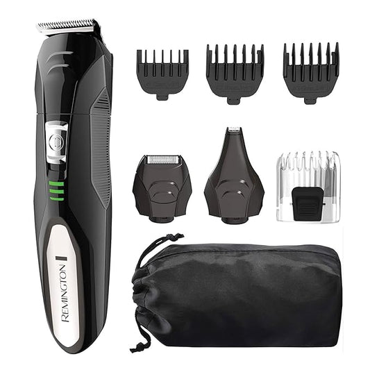 Remington All-in-One Grooming Kit, Lithium Powered, 8 Piece Set with Trimmer, Men's Shaver, Clippers, Beard and Stubble Combs, Black