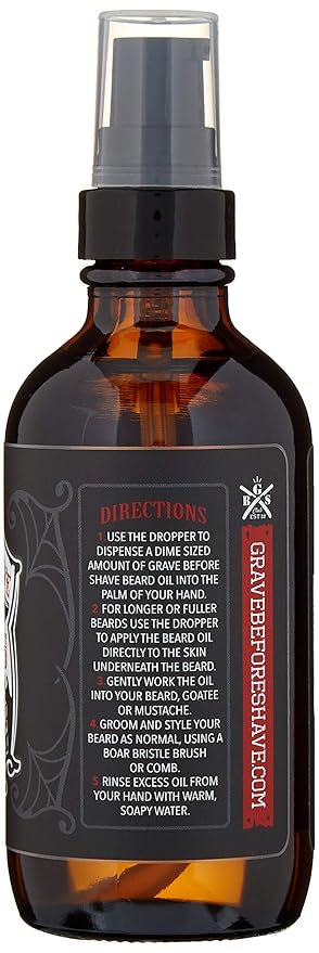 Grave Before Shave™ Beard Oil (Bay Rum Scent) 4 Oz. Bottle