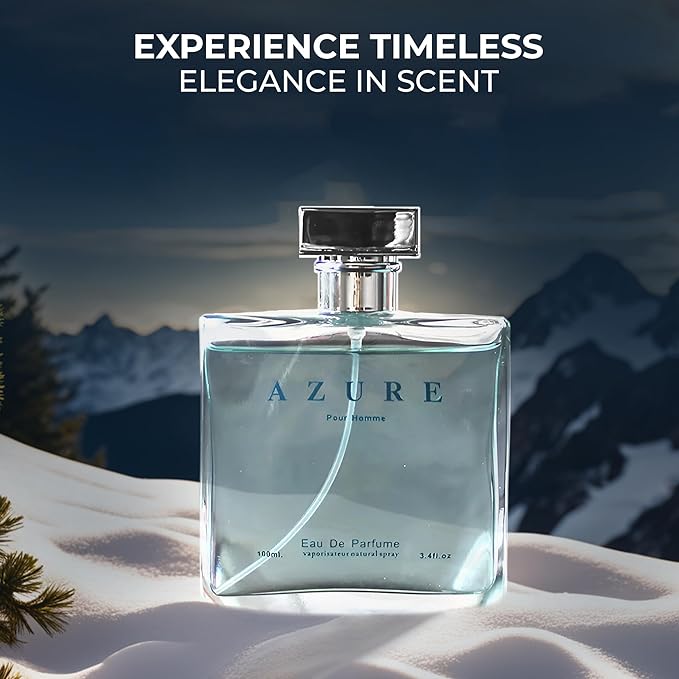 Azure Pour Homme Cologne for Men/Eau de Parfum Natural Spray 3.4 Fl Oz Perfume for Men Suitable for All Skin Type Fragrance Daily Used