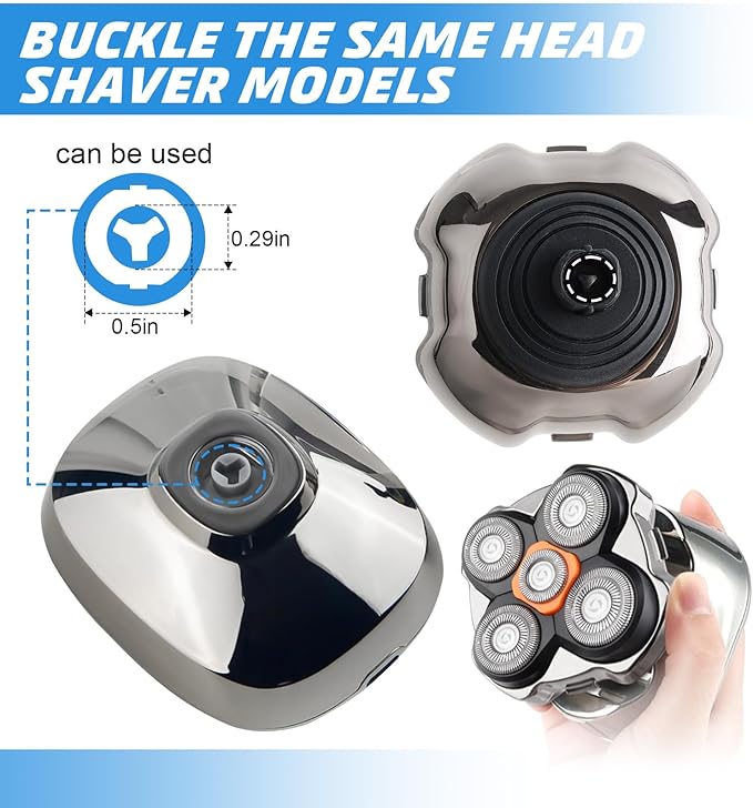 Universal 5 Magnetic Shaver Replacement Blades Compatible with FREEBird SHPAVVER Wyklaus Head Shaver and Other BRAND