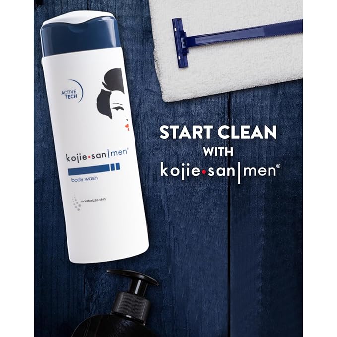 Kojie San Men Body Wash with Advance Active Technology, 300ml – Moisturizing Shower Gel for Men's Skin, Deep Cleansing Formula, Paraben-Free