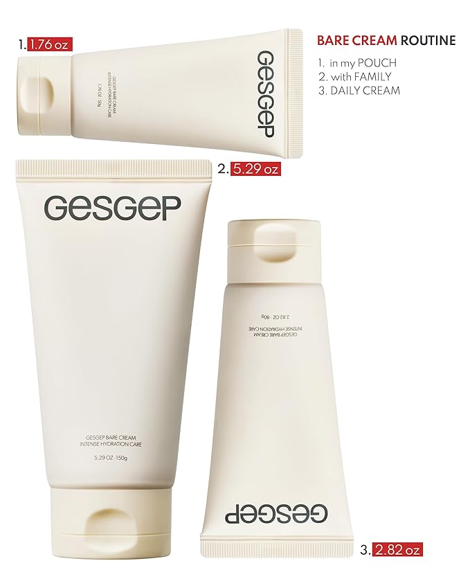 Bare Cream - JUST MAKEUP Show Korean Face Moisturizer by Top Artists Son & Park - Ceramide Hyaluronic Acid Daily K-Beauty Skincare - 100Hr Hydration Barrier Repair Makeup Primer, 1.76 oz.
