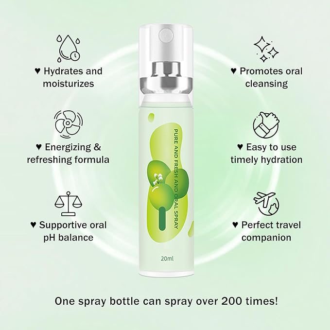 6PCS Oral Breath Spray, 3 Flavors Fruit Mouth Spray Breath Freshener Oral Care for Adults, Portable Long Lasting Refreshing Dry Mouth Spray for Bad Breath