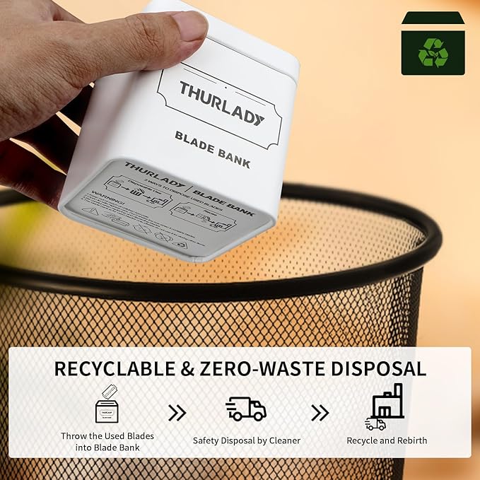 Razor Blade Disposal Container, Matte White, Large Capacity, Holds Over 500 Blades, Safe & Recyclable