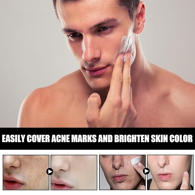 Lazy Cream Men's Makeup - Moisturizing Concealer for Face, Brightening, Oil Control & Cover Flaws, Balance Skin Tone (1pcs)