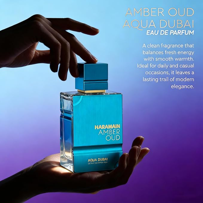 Al Haramain Amber Oud - Aqua Dubai - Cologne for Men and Women - Bergamot, Amber, Musk Fragrances - Long Lasting Perfume for Men and Women - 60ml (2.0 oz)