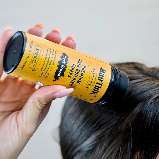 Supreme Trimmer Hair Building Fibers - Instantly Fill in Fine or Thinning Hair for Thicker, Natural, Fuller-Looking Hair for Men & Women – Hair Thinning & Balding Solution | Dark Brown, 15 Grams