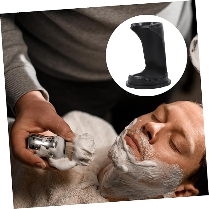 2pcs Modern Shaving Brush Stand with Anti-slip Base for Men Rack for Beard Brush Display and Razor Organizer Compact Tabletop Holder for Home and Travel Use