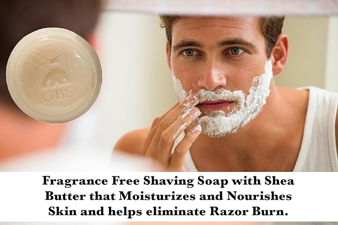 GENTS 97% All Natural Shave Soap Set for Men, Fragrance Free Shaving Soap with Shea Butter for Sensitive Skin