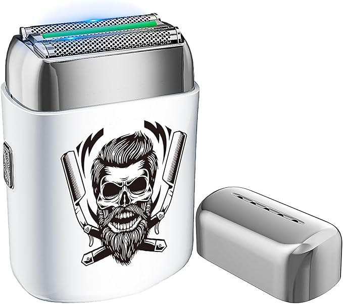 BESTBOMG Electric Foil Shaver for Men, Waterproof Rechargeable Razor with 2 Floating Blades for Bald Men, IPX6 Wet/Dry Use, Type-C Charging, Portable Travel Shaver for Face and Head Shaving